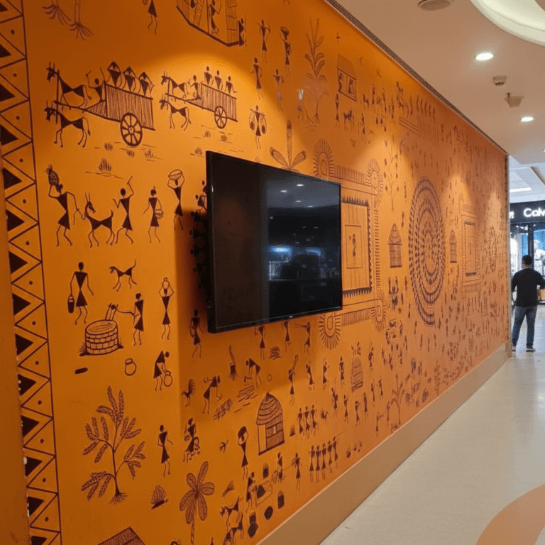 Artistic wall painting enhancing home interior in Kolkata