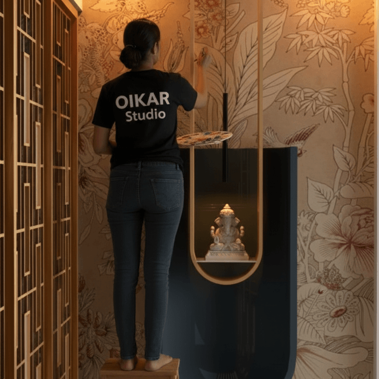 Bespoke wall mural design created by Oikar Studio