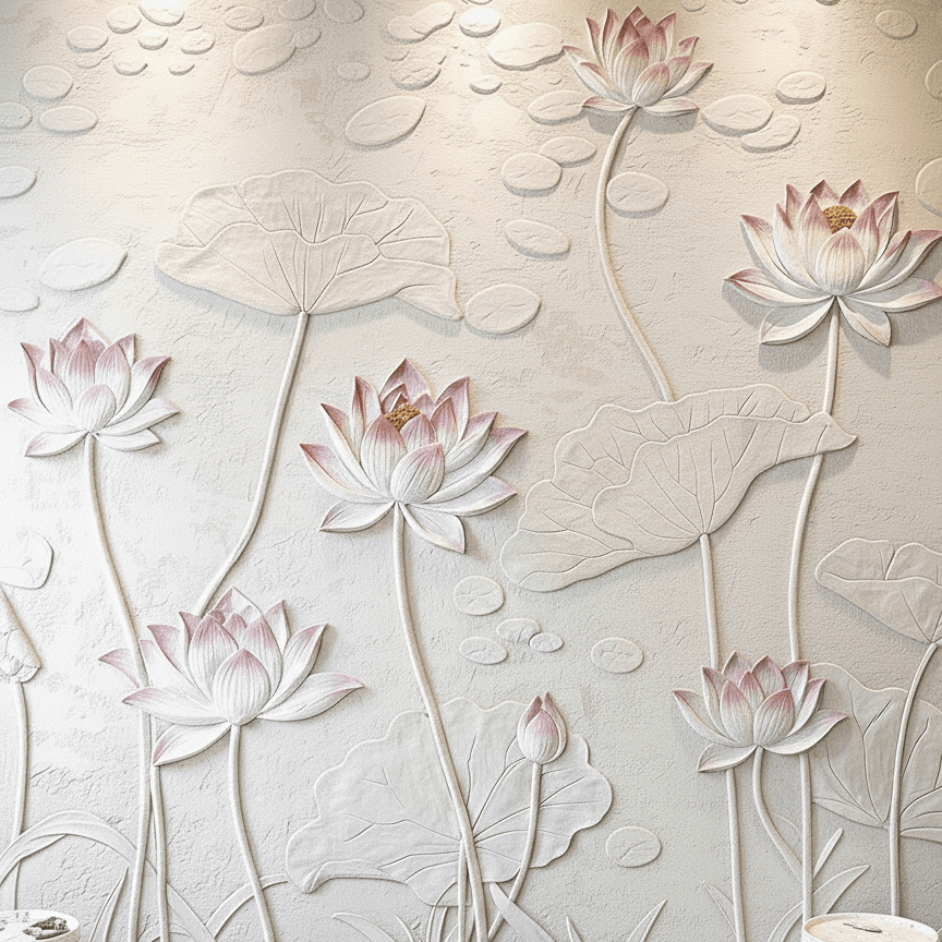 Hand crafted mural artwork in a Kolkata luxury home